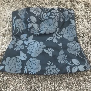 Floral zip back tube top